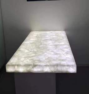 Mờ Ice Age Onyx pha lê Backlit tiếp tân bàn truy cập hàng đầu Tính năng tường ốp sang trọng sáng đá cẩm thạch bàn ăn - Product Image 3