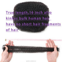 16 pouces de qualité supérieure Afro Kinky Curly Extensions de cheveux crus en vrac de cheveux humains pour dreadlocks Cheveux humains de haute qualité pour le coiffage