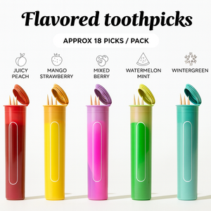 ไม้จิ้มฟันปรุงแต่งรสชาติ ยี่ห้อสั่งทำพิเศษ กลิ่นหอมผสมมิ้นต์และอบเชย ช่วยเลิกบุหรี่ รสผลไม้ - Product Image 1