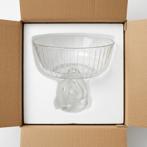 Bol à compote en verre côtelé transparent personnalisé, sur pied torsadé, moderne, fait main, léger et durable, pour servir les desserts lors de fêtes - Product Image 6