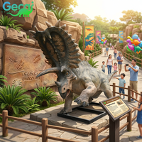 Statue de dinosaure animatronique géante mécanisée et mobile grandeur nature pour parc à thème ou aire de jeux
