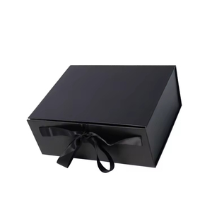 Luxury Black <b>Book</b>-Shaped Rigid Cardboard Foldable Gift <b>Box</b> Custom Paper Clamshell - Product Image 2