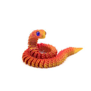 Modèle de serpent tridimensionnel, jouet créatif fait à la main, cadeaux pour enfants, imprimé en 3D rouge - Product Image 3
