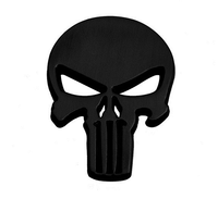 Autocollant de voiture en métal pour Halloween, emblème de voiture, badge de voiture pour Halloween, Punisher