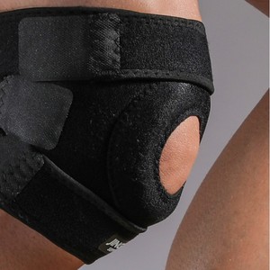 Soporte de rodilla Jingba negro con almohadilla de compresión para correr, baloncesto, ciclismo, fitness, unisex, mezcla flexible de spandex - Product Image 3