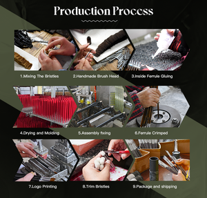 Pinceaux d'artiste professionnels personnalisés en poils d'écureuil naturels, pinceau pour peinture à l'aquarelle avec manche en bois, logo sur toile - Product Image 6