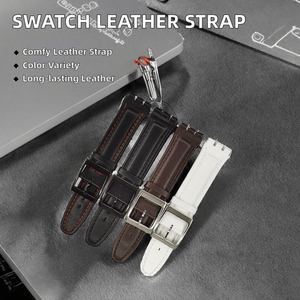 <span class=keywords><strong>Correa</strong></span> <span class=keywords><strong>de</strong></span> <span class=keywords><strong>Reloj</strong></span> <span class=keywords><strong>de</strong></span> Cuero Vacuno Cóncavo Convexo <span class=keywords><strong>de</strong></span> 17/19 mm para Relojes <span class=keywords><strong>Swatch</strong></span> - Product Image 2