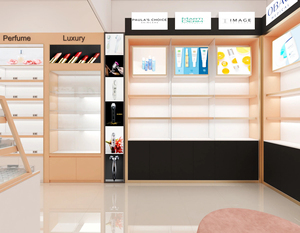 Trendy Makeup Shop Furniture Decoration Ideas Retail Perfume Shop Display <b>Shelves</b> Wooden Cosmetic Display Stand - Product Image 4