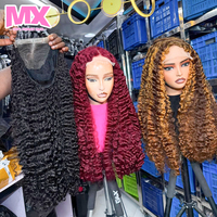 Perruques de cheveux humains avec dentelle frontale HD 13x6 de 38-40 pouces, densité 300%, style Deep Wave birman, bouclées birmanes, pré-épilées, perruque frontale en dentelle 13x4