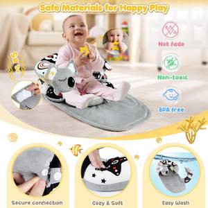 Koala Infant Baby Sit Me up Floor Seat Tummy Time Mat & Seated Support Oreillers Cadeaux de développement sensoriel Tummy Time Play Toys - Product Image 3