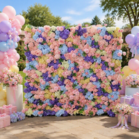 Mur de fleurs artificielles coloré enroulable pour fond de scène de centre commercial et décoration de mariage