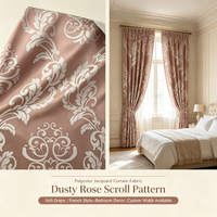 Tissu Jacquard Brocart 100% Polyester Tissé par le Fabricant, Décoratif et Durable, Largeur 98 pouces, en Rouleau, pour la Production de Rideaux et Textiles de Maison