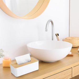 Porta Servilletas de Plástico Moderno con Logotipo Personalizado Marca Yuou, Caja para Pañuelos con Tapa de Bambú Modelo ZC-260305-22 para Restaurante, Bar, Hotel - Product Image 5