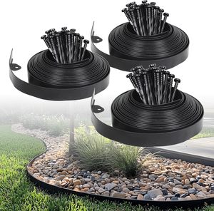 Kit Bordura Giardino Fai-da-te Facile da Installare Senza Scavo, Bordura Paesaggistica in Plastica con Picchetti per Separazione Prato e Vialetti - Product Image 3