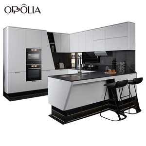 Country Bangladeshi lucido set crema <span class=keywords><strong>Kit</strong></span> moderni <span class=keywords><strong>armadi</strong></span> <span class=keywords><strong>in</strong></span> melamina mobile cucina vetro smerigliato appartamento industriale 2 anni - Product Image 2