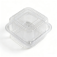 Emballage de gâteau en PET transparent, léger, avec fermeture à charnière, boîte d'emballage alimentaire, boîte à salade transparente, conteneur à fruits pour supermarché, coquille