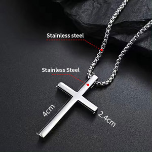 <span class=keywords><strong>Collana</strong></span> con <span class=keywords><strong>Croce</strong></span> in Acciaio Inossidabile HOVANCI all'Ingrosso dalla Cina, Ciondolo per Uomo in Acciaio Inossidabile 316L Impermeabile - Product Image 2