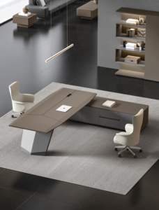 ชุดโต๊ะซีโอแบบเรียบง่ายทันสมัยสำหรับผู้บริหารชุดเฟอร์นิเจอร์ไม้ MDF สำหรับใช้ในบ้านหรือในบริษัท - Product Image 5