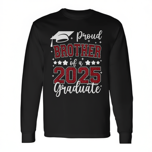 T-shirt a maniche lunghe da uomo/donna girocollo, regalo di laurea per il fratello dell'ultimo laureato del 2025 - Product Image 2