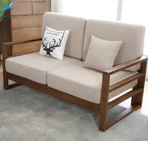 Fabrik Direkt verkauf im japanischen Stil Wohnzimmer Sofas Umwelt Braun Farbe Holz Ecksofa
