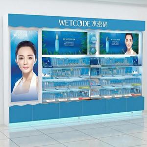 ตู้โชว์ไม้หรูหราพร้อมไฟ LED และที่ใส่ป้ายอะคริลิค สำหรับโชว์สินค้าแบรนด์ดูแลผิว น้ำหอม และเครื่องสำอาง - Product Image 1