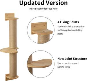 बिल्ली के पेड़ और खरोंच के लिए पेडल के साथ W-08 सिसल और लकड़ी के पर्यावरण के अनुकूल बड़ी बिल्ली खरोंच पोस्ट - Product Image 5
