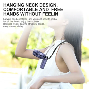 Handheld Mini <b>Fan</b> 800mAh Foldable <b>Portable</b> Desk Outdoor <b>Neck</b> Hanging 5 Speed USB Rechargeable <b>Fan</b> Phone Stand Display Screen - Product Image 2