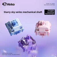 Interrupteurs mécaniques linéaires AKKO Stellar Rose Starlit MX Style 5 broches, 45 pièces, lubrifiés, 375gf, T5/PA12, compatibles Cherry, course totale de 3,8 mm