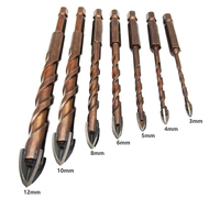 Forets à pointe en carbure de tungstène avec queue hexagonale à changement rapide pour percer des trous de 3, 4, 5, 6, 8, 10, 12 mm dans le verre, la céramique et la porcelaine