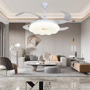 Modern Gold Crystal Large <b>Ceiling</b> Fans with <b>LED</b> <b>Lights</b> Smart Home Remote Control for Residential <b>Living</b> <b>Room</b> Decor - Product Image 4