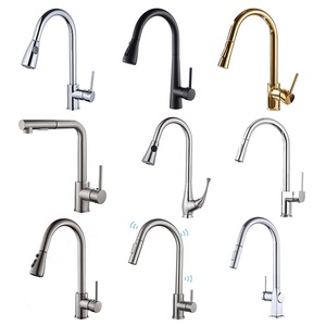 Pull-Out Rainfall Kitchen Brass Flexible Hotel Use Modern Single Handle Deck Mounted <b>Hot</b> <b>Cold</b> Water Kitchen Tap MK9824-DX Modern - Product Image 6