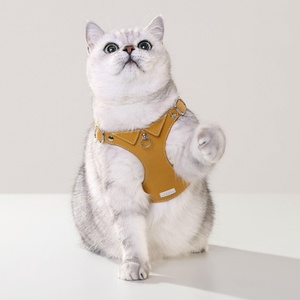 Wholesale Manufacture Designer Personalized Soft Real Pu Leather Small Puppy Dog <b>Harness</b> and <b>Leash</b> Set - Product Image 1