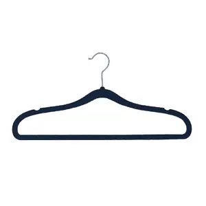 Custom Logo Modern Non Slip Velvet Hanger Premium Ultra Thin Heavy Duty Flocked Suit Coat Clothes Velvet Hangers