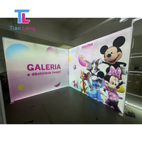 3 Stand mural Exposition d'angle en forme de U Caisson lumineux double face