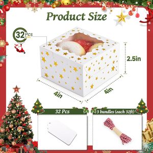 Cajas para Galletas Navideñas con Ventana, Cajas Blancas de Panadería para Galletas, Cajas para Regalos, Cajas para Pastelería, para Regalar, Cubiertas de Chocolate - Product Image 4