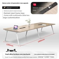 Table de conférence HYZ-201X, ensemble de chaises de bureau longues, design simple, moderne et minimaliste, prise rectangulaire, 10 personnes