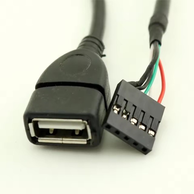 10cm USB 2.0 Type A Female to Dupont 5 Pin Female Header Data Motherboard Adapter Black Cable