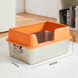 حوض سرير صغير للقطط إكس إل شبه مغلق من الفولاذ المقاوم للصدأ صندوق سرير صغير لقطط كبيرة صندوق سهل التنظيف - Product Image 6