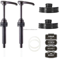 Tarro de vidrio Mason de 500ml para jarabe de arce con bomba dosificadora y etiqueta, ideal para cafeterías, tiendas de té con leche, panaderías y pastelerías.