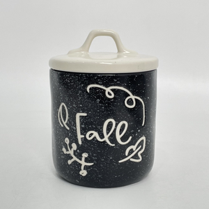 4.75 "โถน้ำตาลพร้อมฝา (ฟักทองสีดำและสีขาว) - Product Image 1