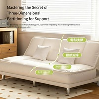 Canapé-lit pliable double usage, petit format, idéal pour salon, chambre à louer ou chambre, convient pour s'asseoir ou s'allonger, canapé de style décontracté