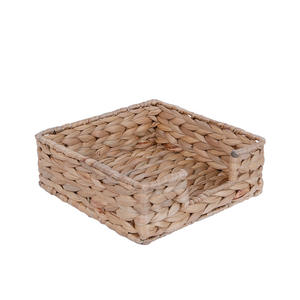 Panier de rangement rectangulaire Bobai fait main en jacinthe d'eau tressée, organisateur de cuisine de type sur pied RD - Product Image 4