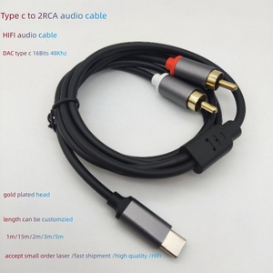 USB Type-C 转双 RCA 音频线，带漆包铜芯，PVC 外层，适用于扬声器、高清电视、放大器、DVD 播放器 - Product Image 2