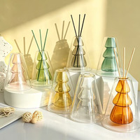 Bouteille diffuseur d'arômes en verre à double paroi de haute qualité, design unique en forme de sapin de Noël, pour décoration intérieure, flacon de parfum vide, vente en gros