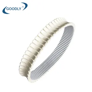 Seamless white natural rubber coated PU timing belt sausage belt