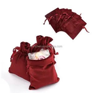 Top Quality Soft Velvet USB Packaging Bags Blue Red Pink Drawstring Charger Pouch