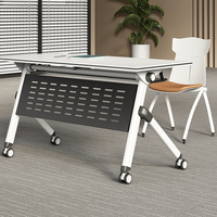 Bureau de travail pliant portable avec roues pivotantes bjflamingo bureau d'ordinateur multifonctionnel pour le bureau