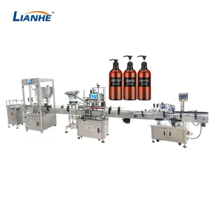 4 Nozzles Liquid Soap Filling Machine Production Line With GMP Standard Shampoo Bottle Filling Capping And Labeling Machine