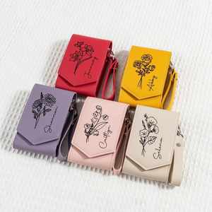 Étui à rouge à lèvres en cuir avec miroir, mini trousse de maquillage de voyage personnalisée, porte-gloss, organiseur de cosmétiques pour sac à main - Product Image 3