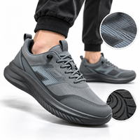 Baskets basses à semelle épaisse et robuste, tige en maille respirante, à lacets, antidérapantes, chaussures de marche décontractées pour hommes